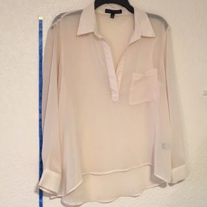 Sheer cream colored blouse